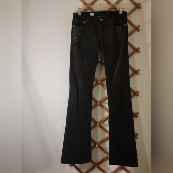 AG Adrianno Goldshmeidt The Angel Black Bootcut Corduroy Pants S8ze 28R - Picture 1 of 8